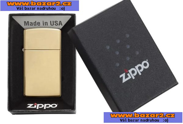 Designový zapalovač Zippo High Polish Brass Slim